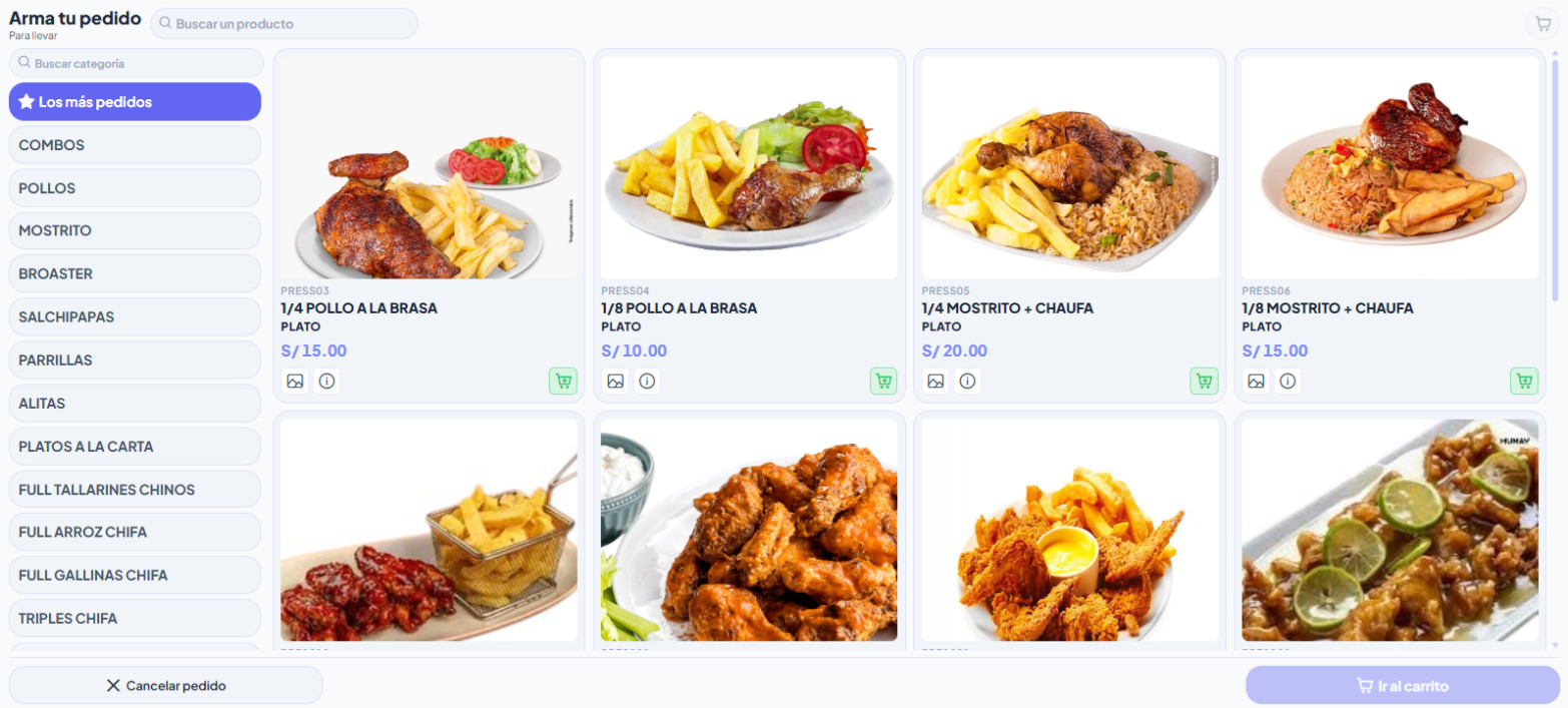Tótem de autoservicio con la carta del restaurante
